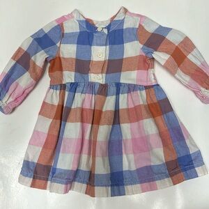 Hanna Andersson plaid flannel toddler dress size 75 cm 12-18 months